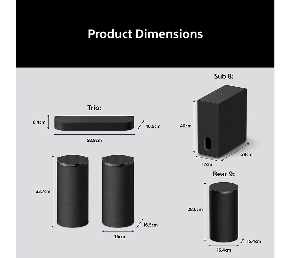 SONY BRAVIA Theatre Trio + SR HT-AP8 5.1.4 Home Cinema System with Subwoofer, Rear Speakers, Dolby Atmos & DTS:X