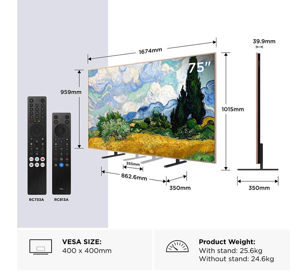 TCL NXTVISION A400 Pro 75" QLED 4K HDR Smart Google TV - 75A400 PRO-UK