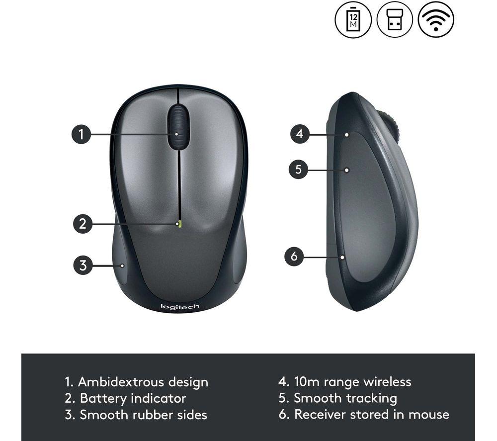 Mouse óptico inalámbrico LOGITECH M235 - Gris