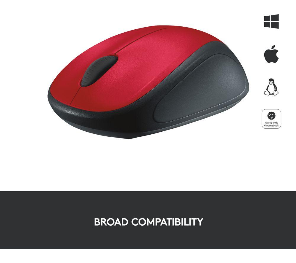Ratón óptico inalámbrico LOGITECH M235 - Rojo