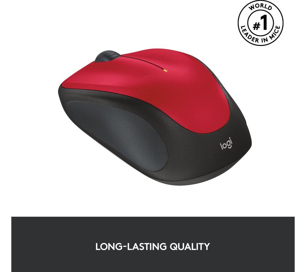 Ratón óptico inalámbrico LOGITECH M235 - Rojo