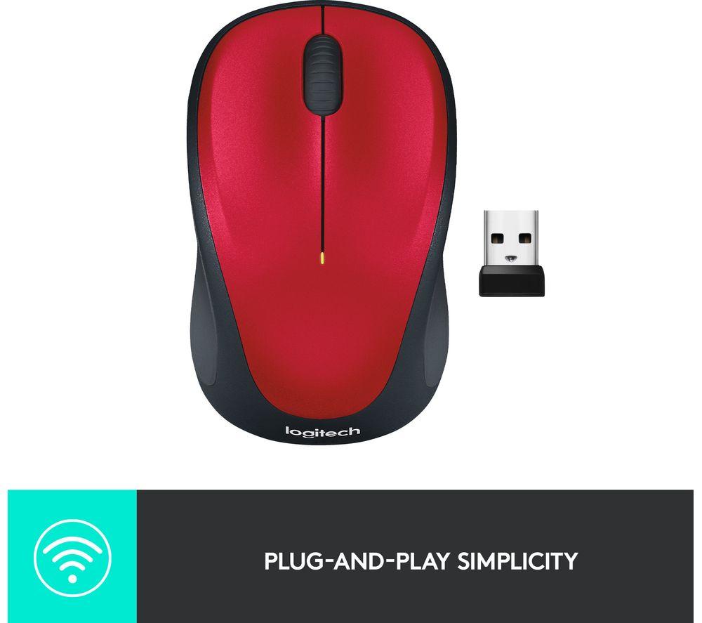 Ratón óptico inalámbrico LOGITECH M235 - Rojo