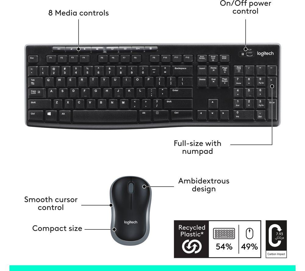 LOGITECH Combo MK270 Wireless Keyboard & Mouse Set
