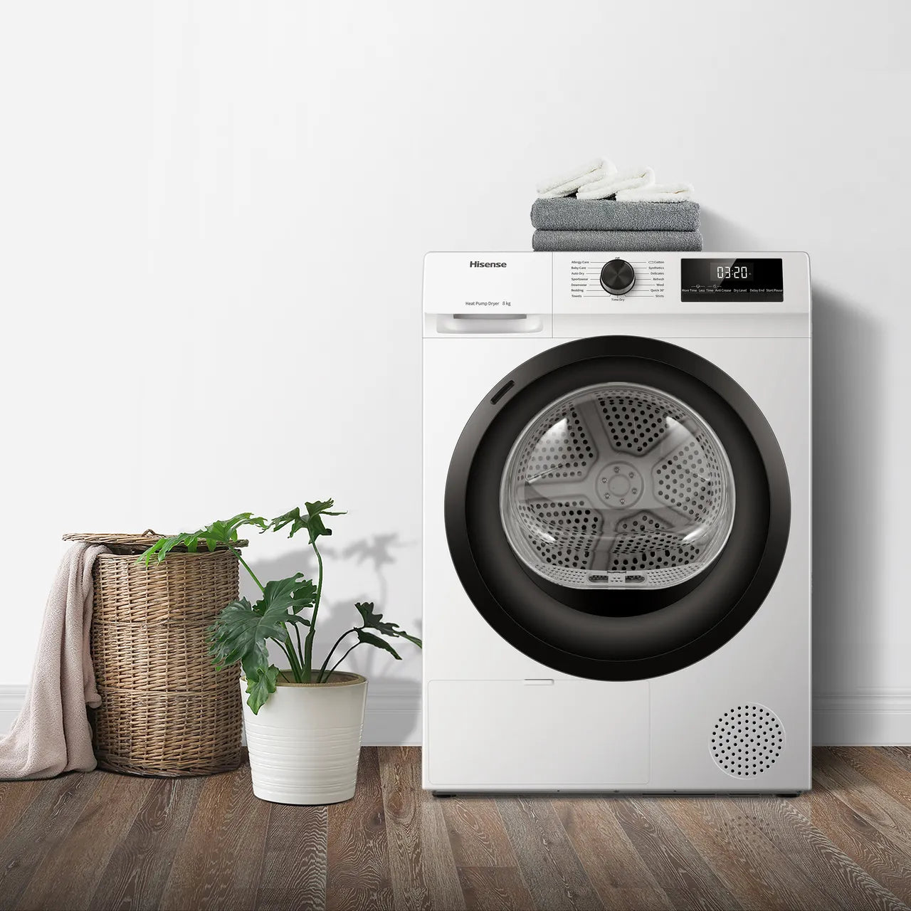 Secadora de Condensación con Bomba de Calor HISENSE 1Q Series DH1Q802BW2 de 8 kg - Blanca