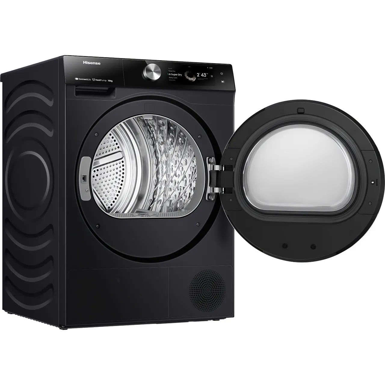 Secadora de bomba de calor HISENSE 7S Series DH7S107BB con IA y WiFi, 10 kg, color negro