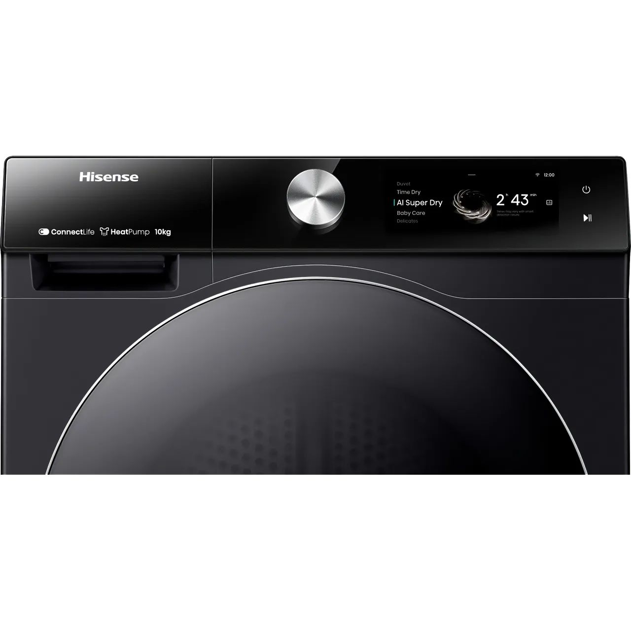 Secadora de bomba de calor HISENSE 7S Series DH7S107BB con IA y WiFi, 10 kg, color negro