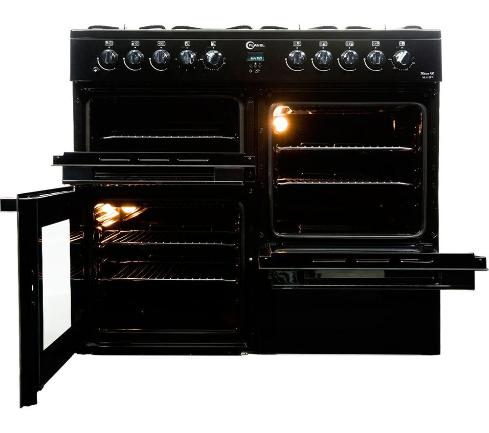 Cocina Flavel Milano de combustible dual, 100 CM, FRK, negro y cromo