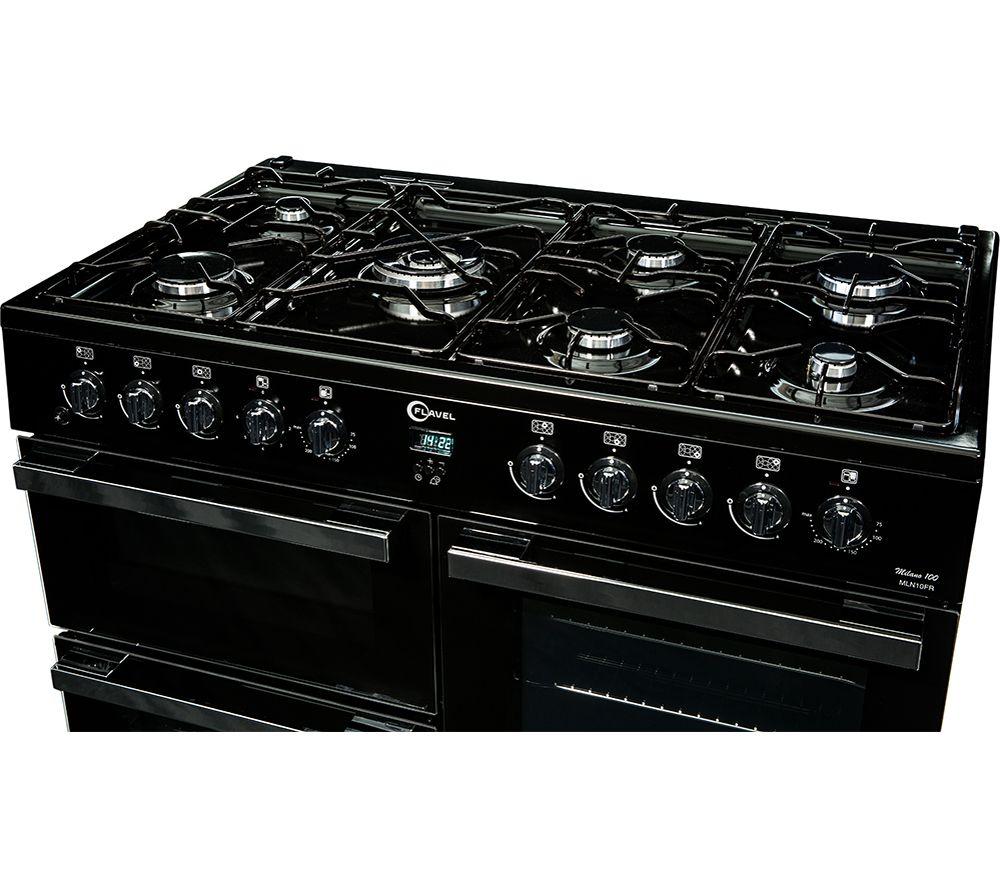 Cocina Flavel Milano de combustible dual, 100 CM, FRK, negro y cromo