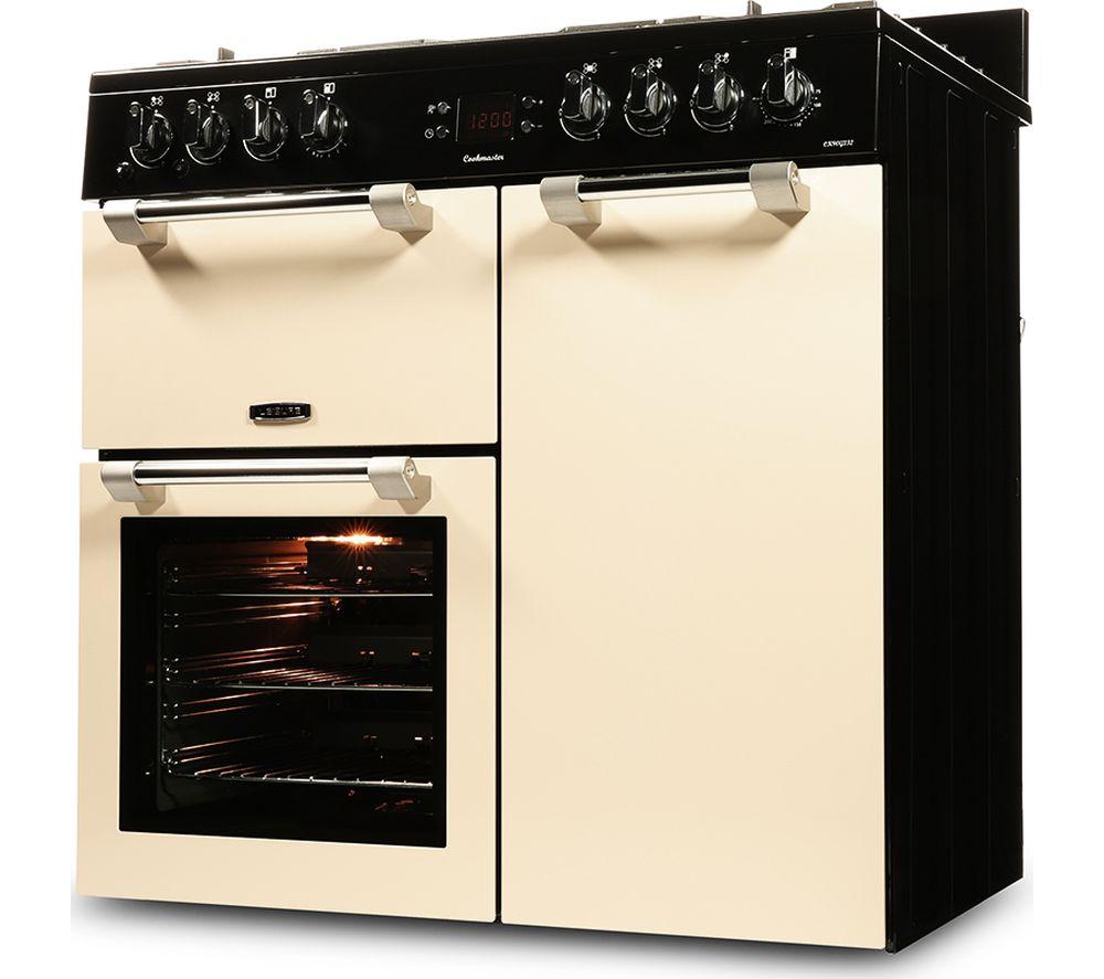 Cocina independiente LEISURE Cookmaster CK90G232C de doble combustible - Crema