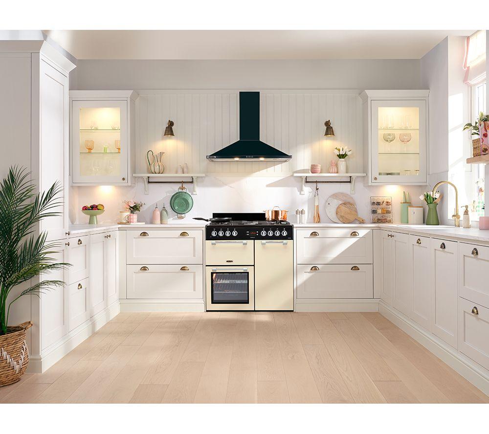 Cocina independiente LEISURE Cookmaster CK90G232C de doble combustible - Crema