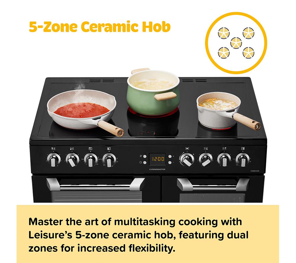 LEISURE Cookmaster CK90C230K Electric Ceramic Range Cooker - Black