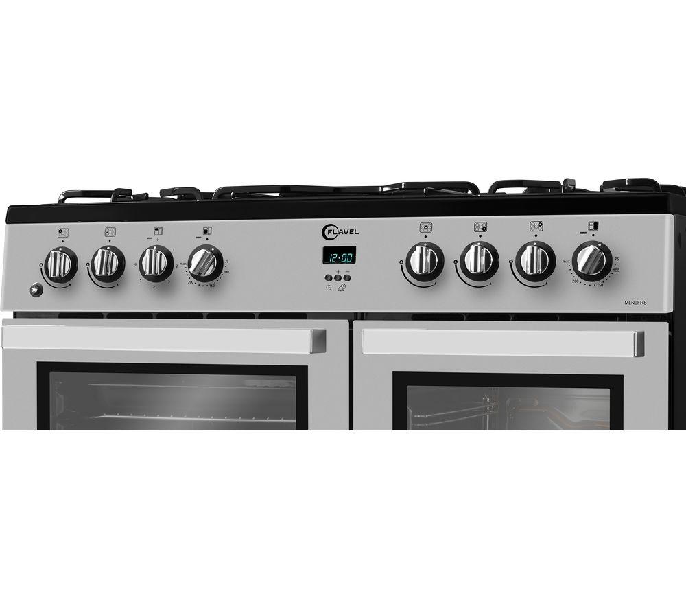 Cocina de doble combustible FLAVEL MLN9FRS de 90 cm - Plata y Negro