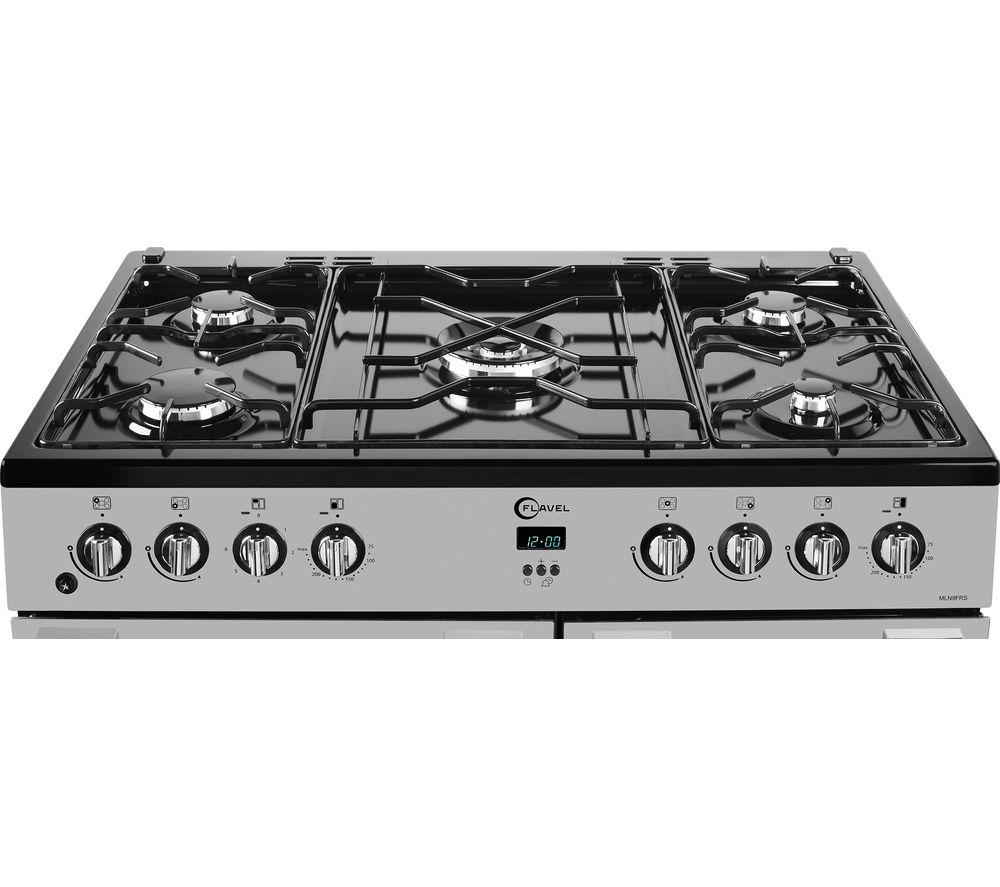 Cocina de doble combustible FLAVEL MLN9FRS de 90 cm - Plata y Negro