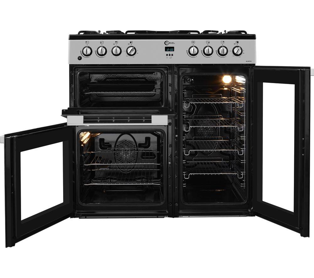 Cocina de doble combustible FLAVEL MLN9FRS de 90 cm - Plata y Negro