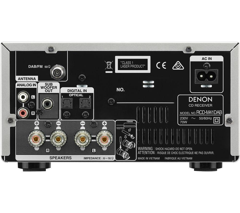 DENON DM-41DAB Wireless Traditional Hi-Fi System - Premium Silver