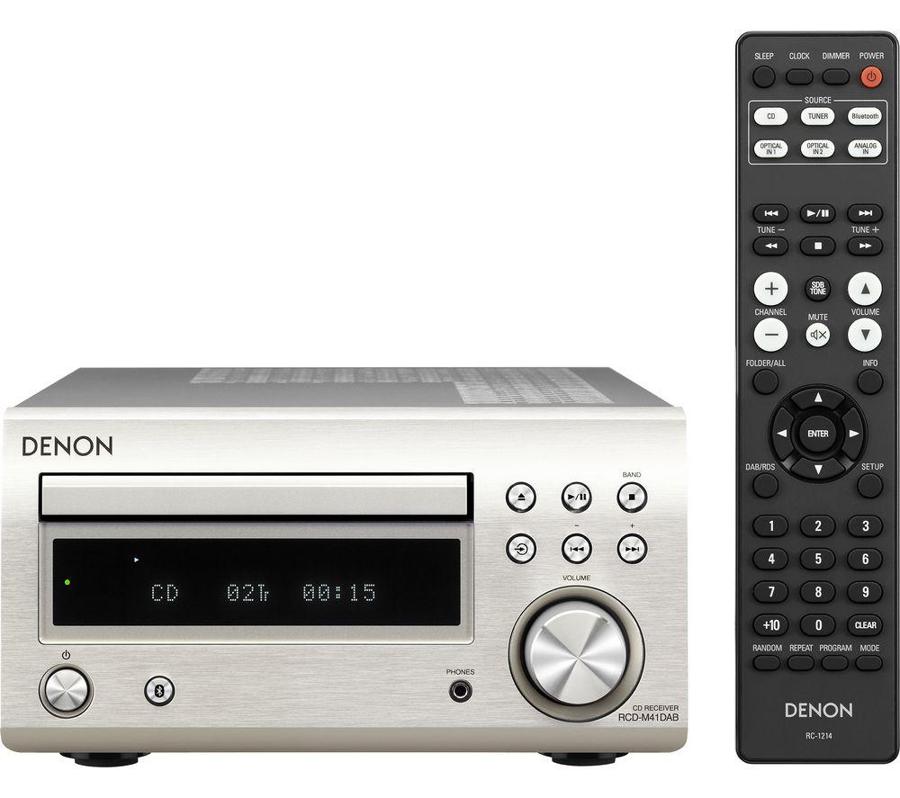 DENON DM-41DAB Wireless Traditional Hi-Fi System - Premium Silver