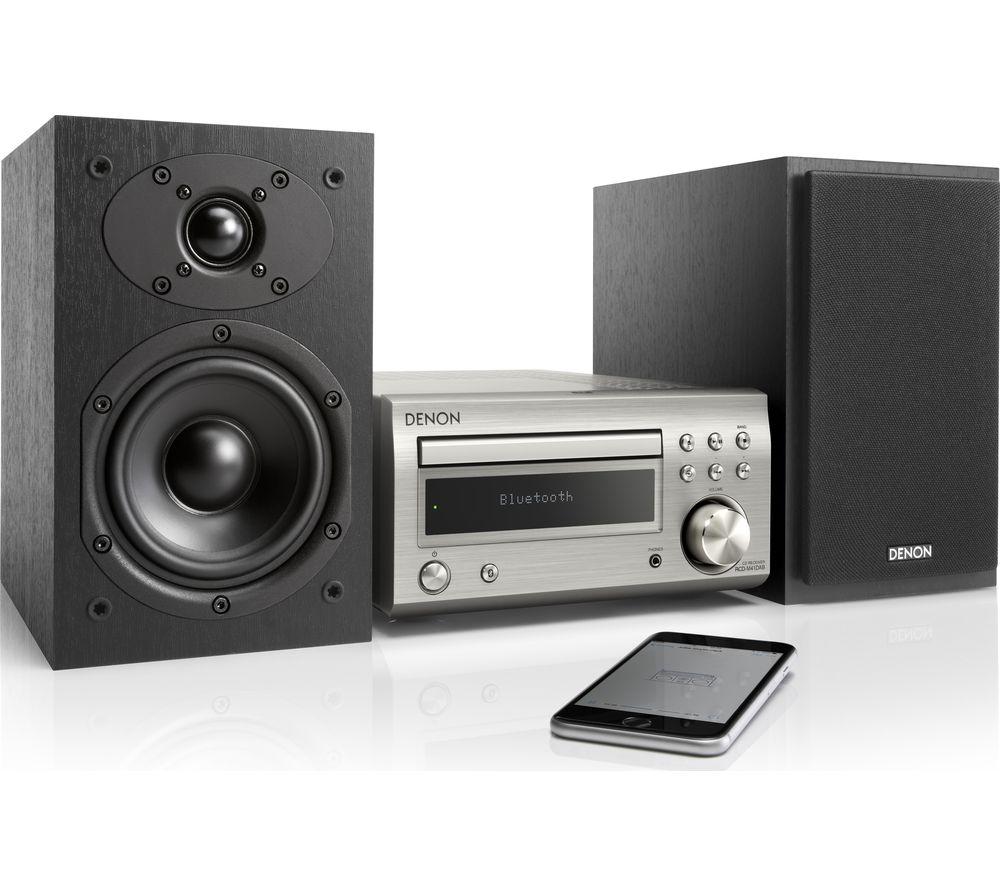 DENON DM-41DAB Wireless Traditional Hi-Fi System - Premium Silver