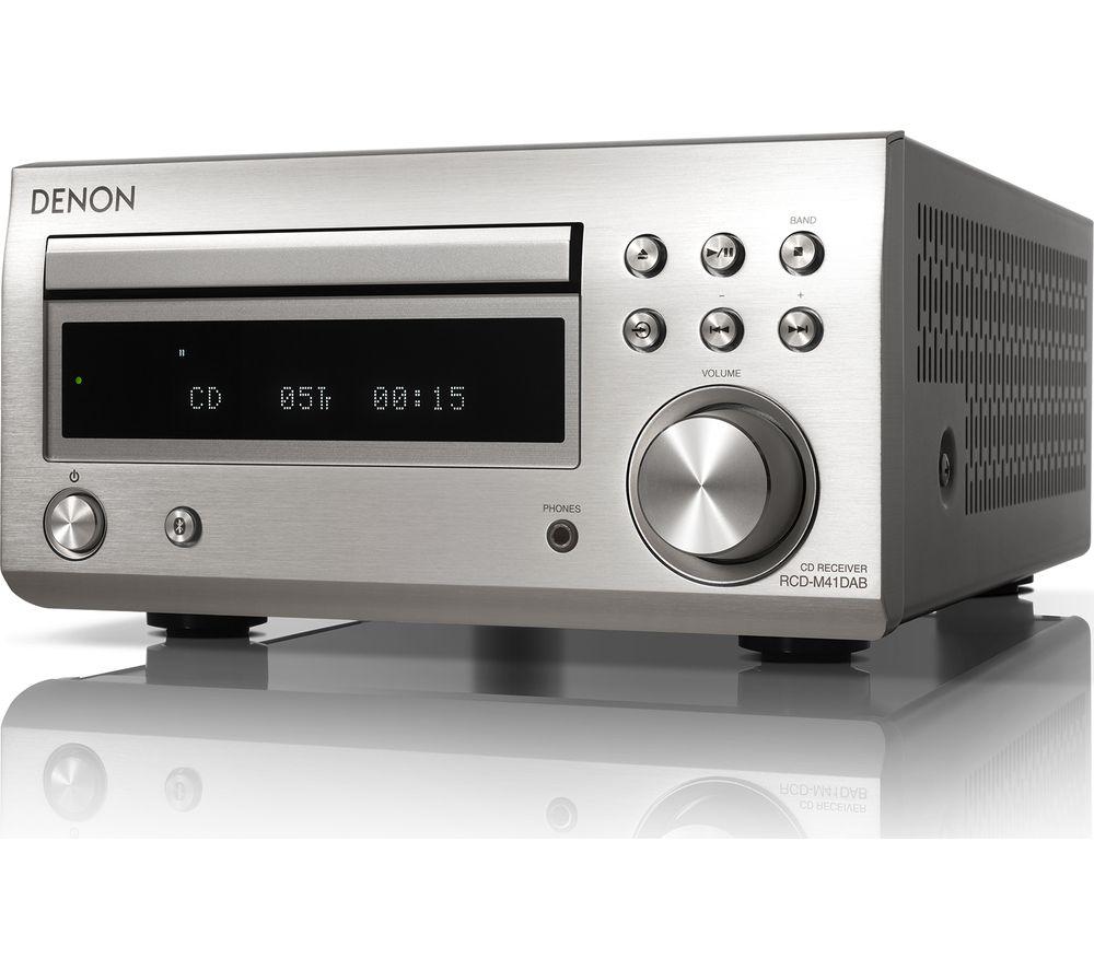 DENON DM-41DAB Wireless Traditional Hi-Fi System - Premium Silver