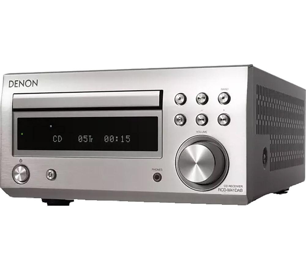 DENON DM-41DAB Wireless Traditional Hi-Fi System - Premium Silver