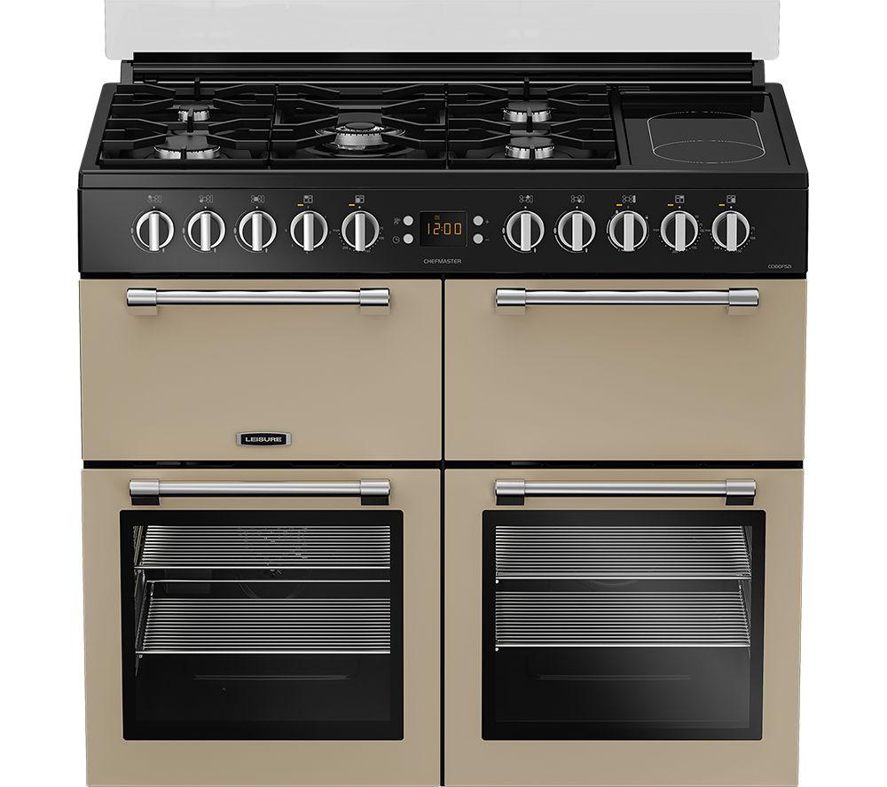 Cocina de doble combustible de 100 cm LEISURE Chefmaster CC100F521C - Crema y Negro