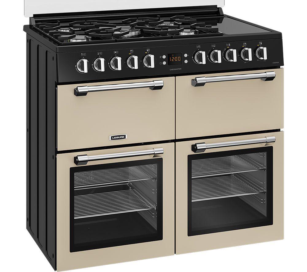 Cocina de doble combustible de 100 cm LEISURE Chefmaster CC100F521C - Crema y Negro