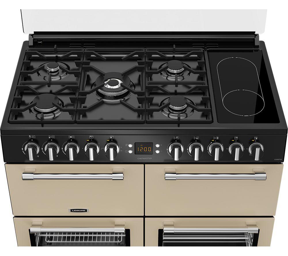 Cocina de doble combustible de 100 cm LEISURE Chefmaster CC100F521C - Crema y Negro