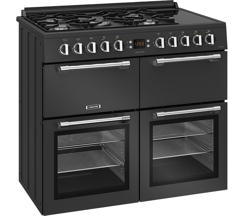 Cocina independiente de doble combustible LEISURE Chefmaster CC100F521T de 100 cm - Antracita