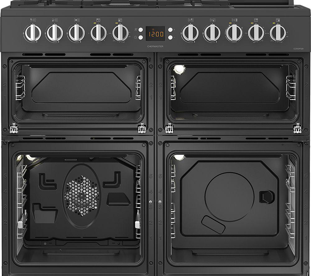 Cocina independiente de doble combustible LEISURE Chefmaster CC100F521T de 100 cm - Antracita