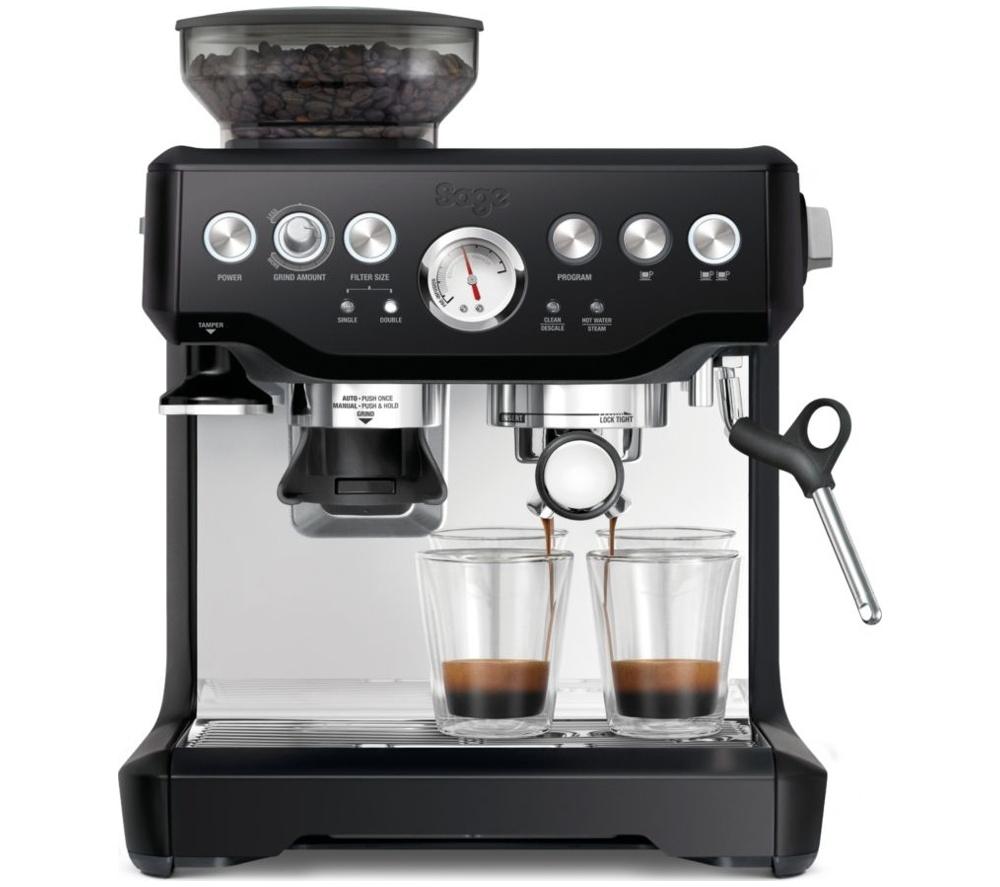 SAGE the Barista Express SES875 Bean to Cup Coffee Machine with Milk Jug - Black Truffle