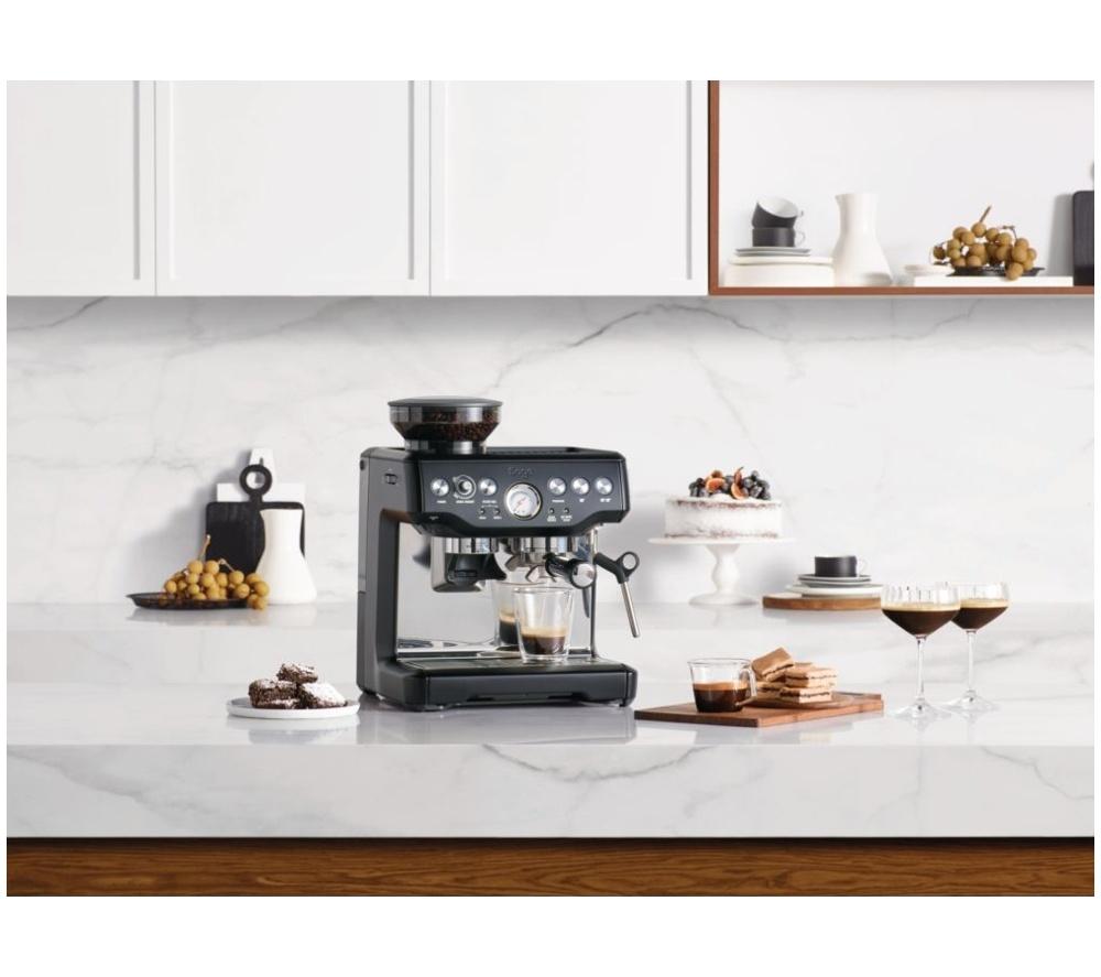 SAGE the Barista Express SES875 Bean to Cup Coffee Machine with Milk Jug - Black Truffle