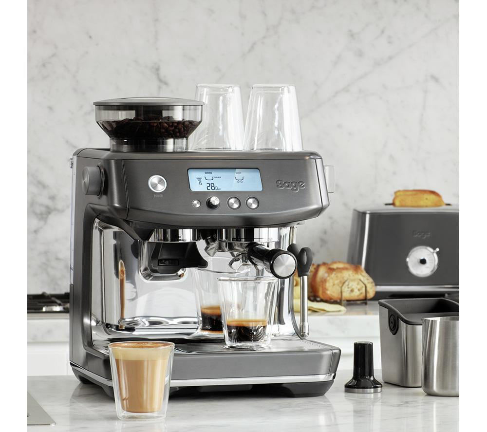 SAGE the Barista Pro SES878 Siebträgermaschine – Schwarz Edelstahl