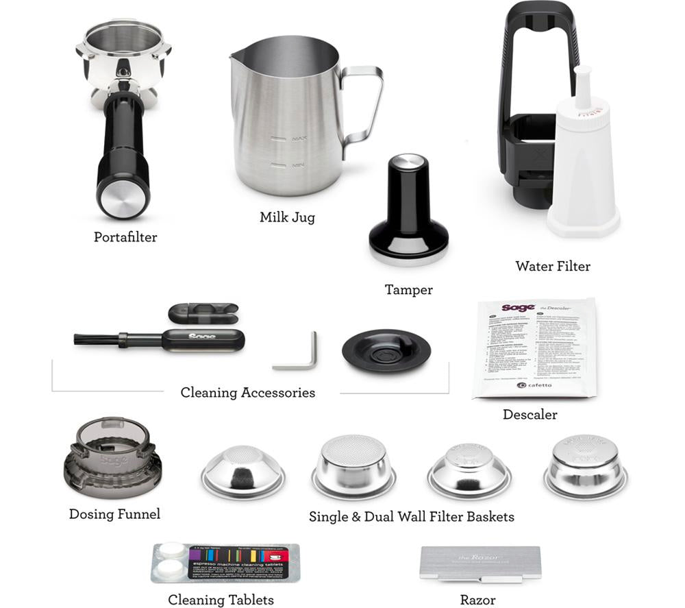 SAGE the Barista Pro SES878 Siebträgermaschine – Schwarz Edelstahl