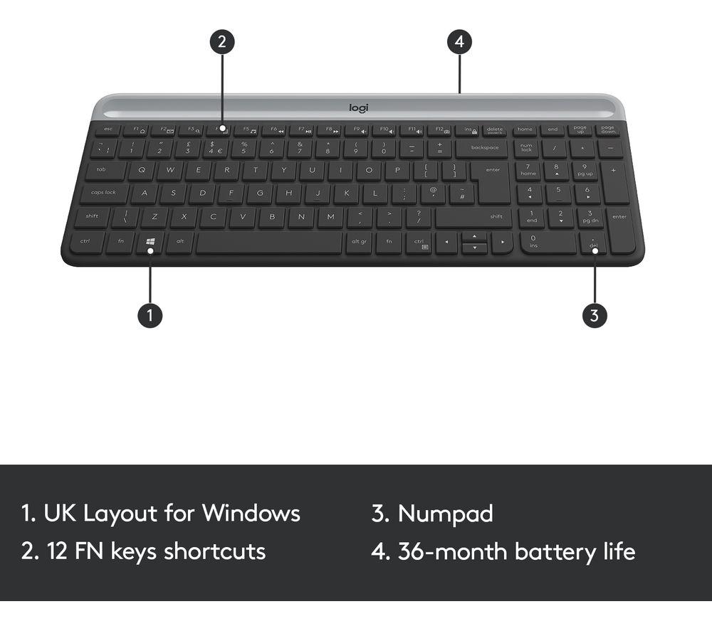 LOGITECH MK470 Wireless Keyboard and Mouse Set - Graphite