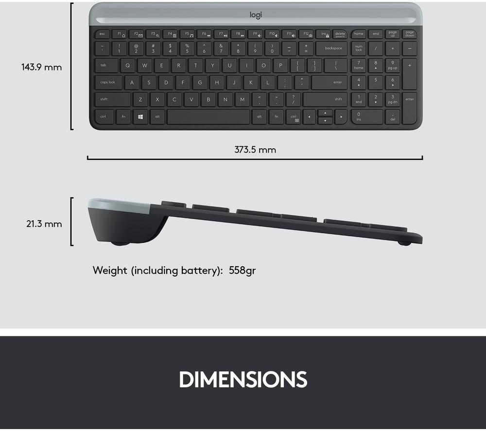 LOGITECH MK470 Wireless Keyboard and Mouse Set - Graphite