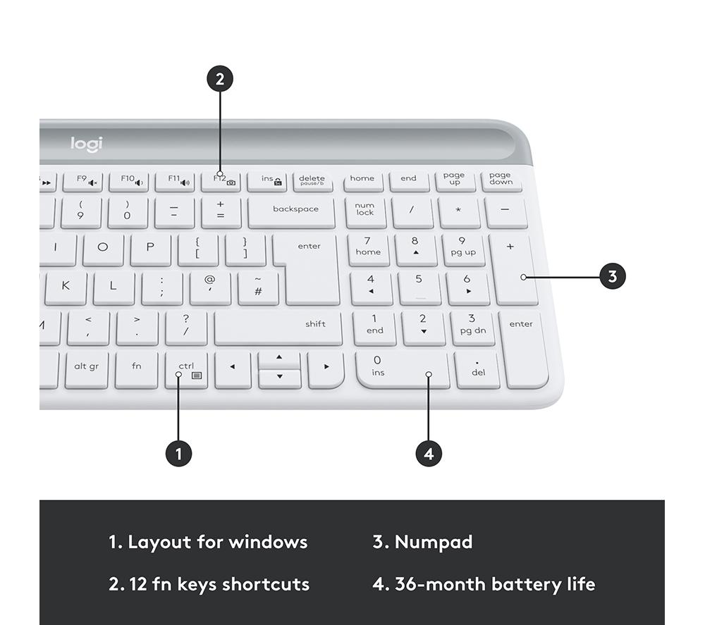 LOGITECH MK470 Wireless Keyboard and Mouse Set - Off-White