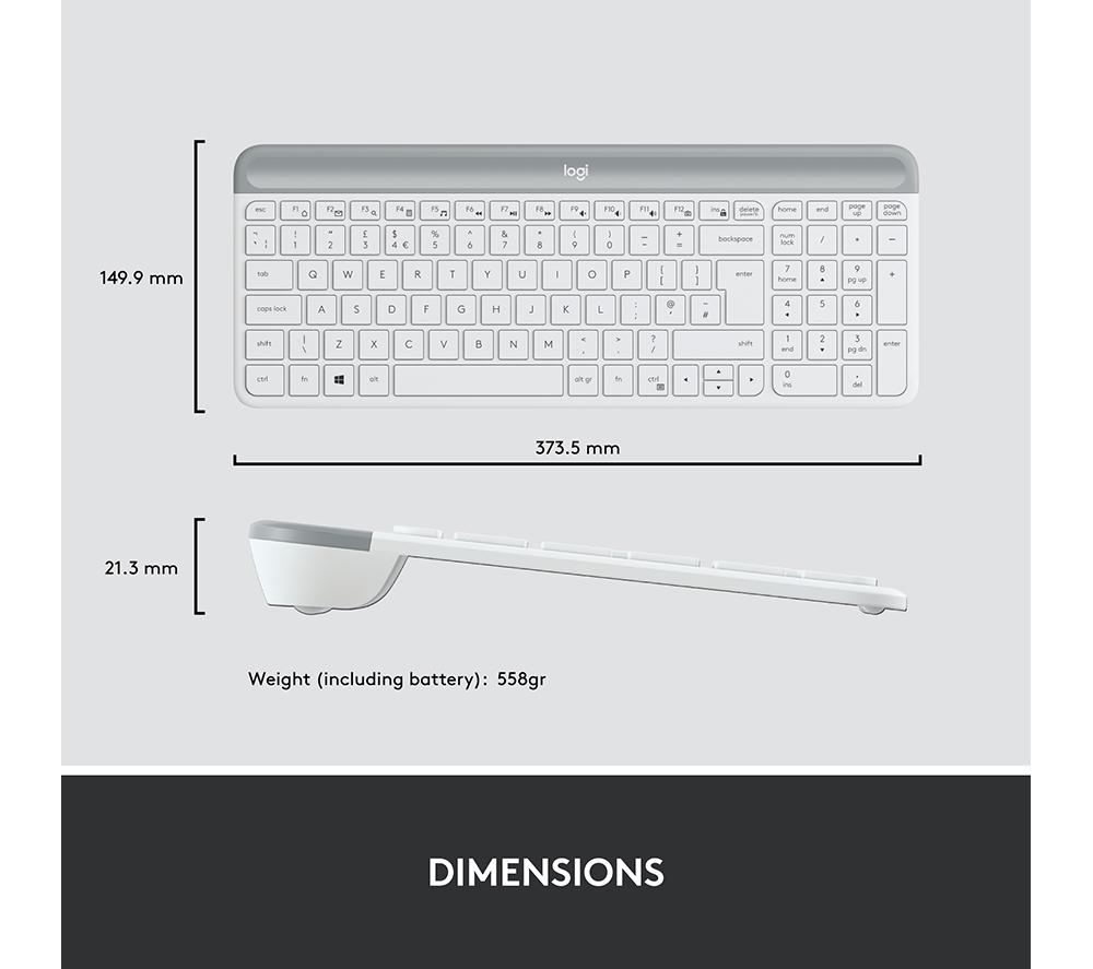 LOGITECH MK470 Wireless Keyboard and Mouse Set - Off-White