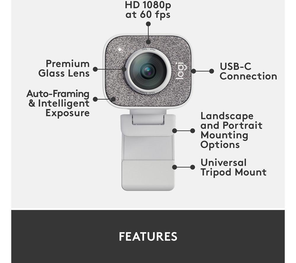 LOGITECH StreamCam Webcam Full HD USB-C - Blanca