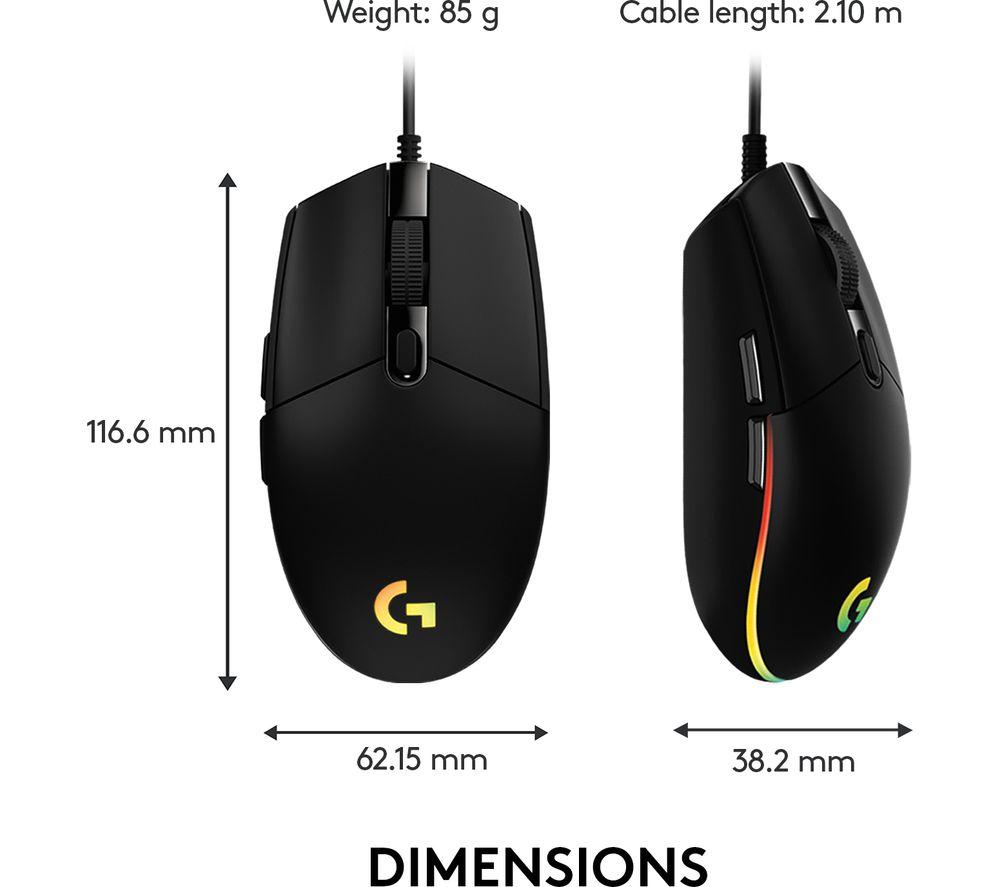 Ratón óptico para juegos LOGITECH G203 Lightsync - Negro