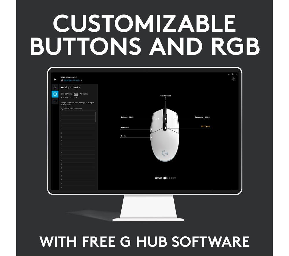 Ratón óptico para juegos LOGITECH G203 Lightsync - Negro