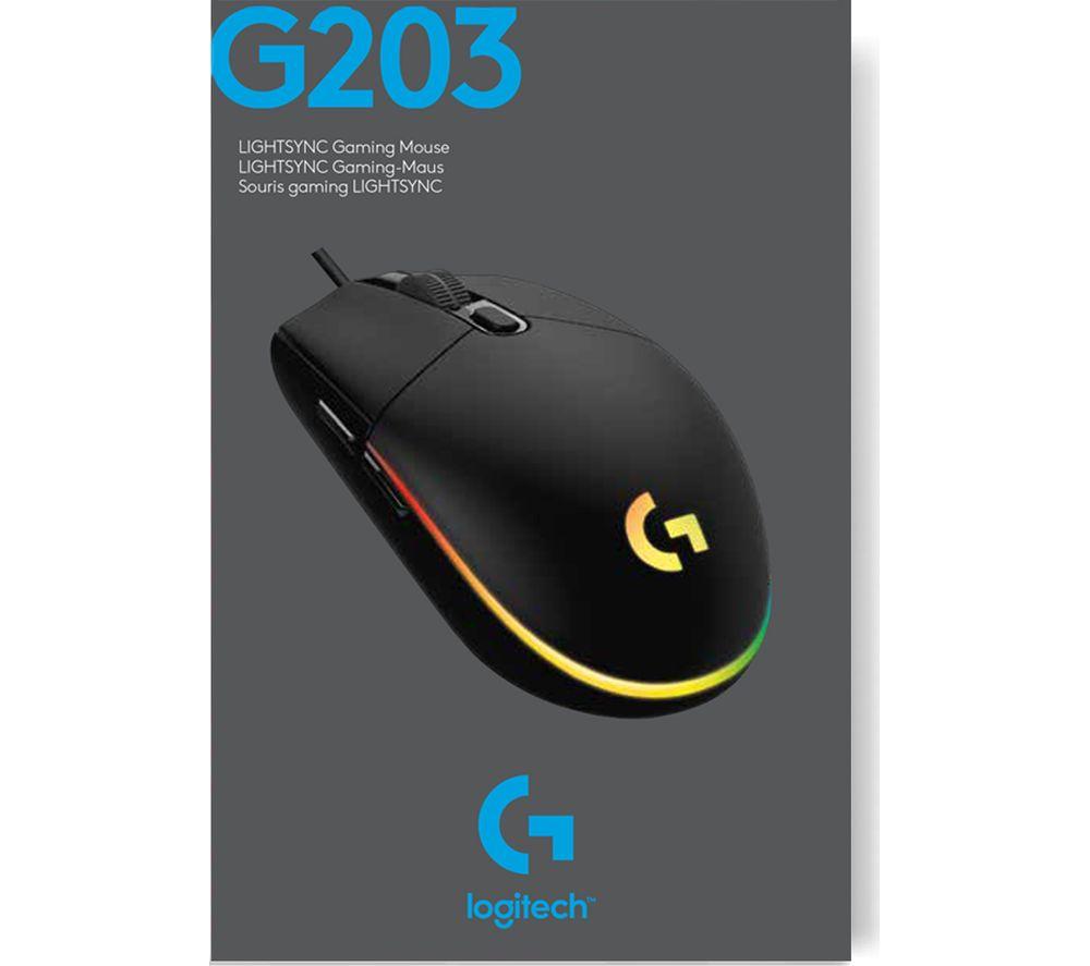 Ratón óptico para juegos LOGITECH G203 Lightsync - Negro