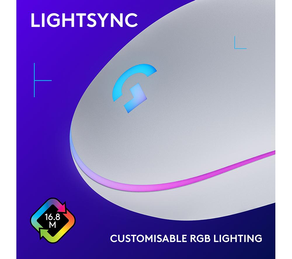 LOGITECH G203 Lightsync Optical Gaming Mouse - White