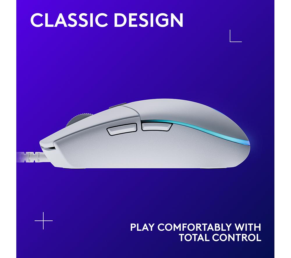 Mouse óptico para juegos Logitech G203 Lightsync - Blanco