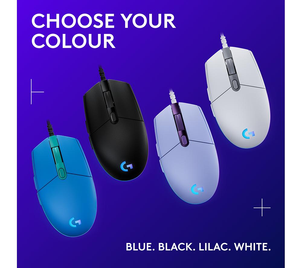 Mouse óptico para juegos Logitech G203 Lightsync - Blanco