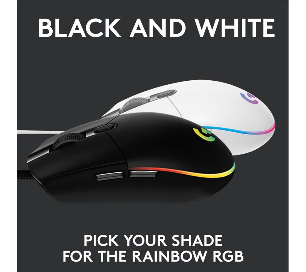 Mouse óptico para juegos Logitech G203 Lightsync - Blanco