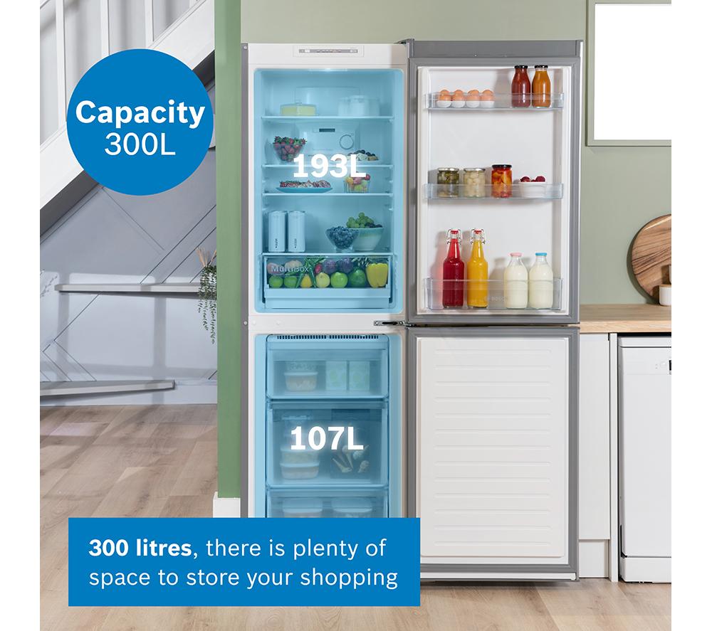 Frigorífico combi BOSCH Serie 2 KGN34NLEAG 50/50 - Plateado