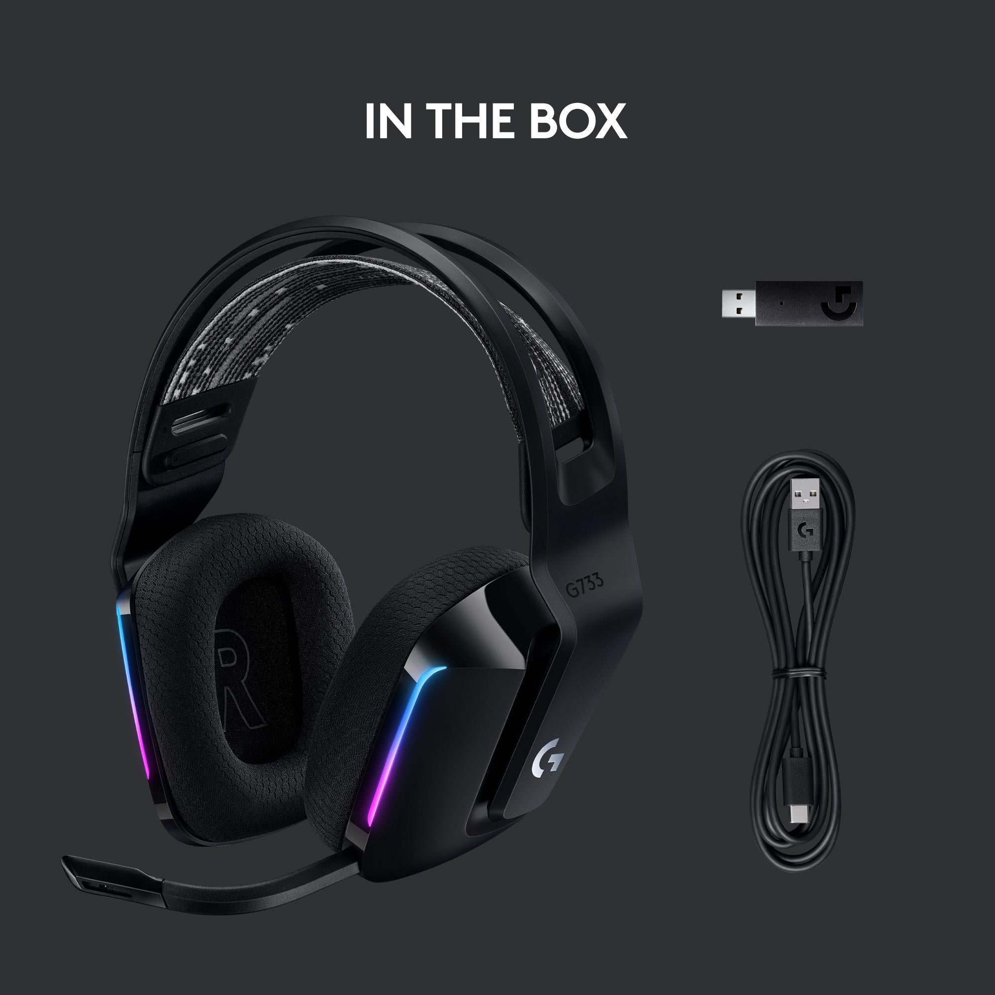 LOGITECH G733 LIGHTSPEED Kabelloses Gaming-Headset - Schwarz