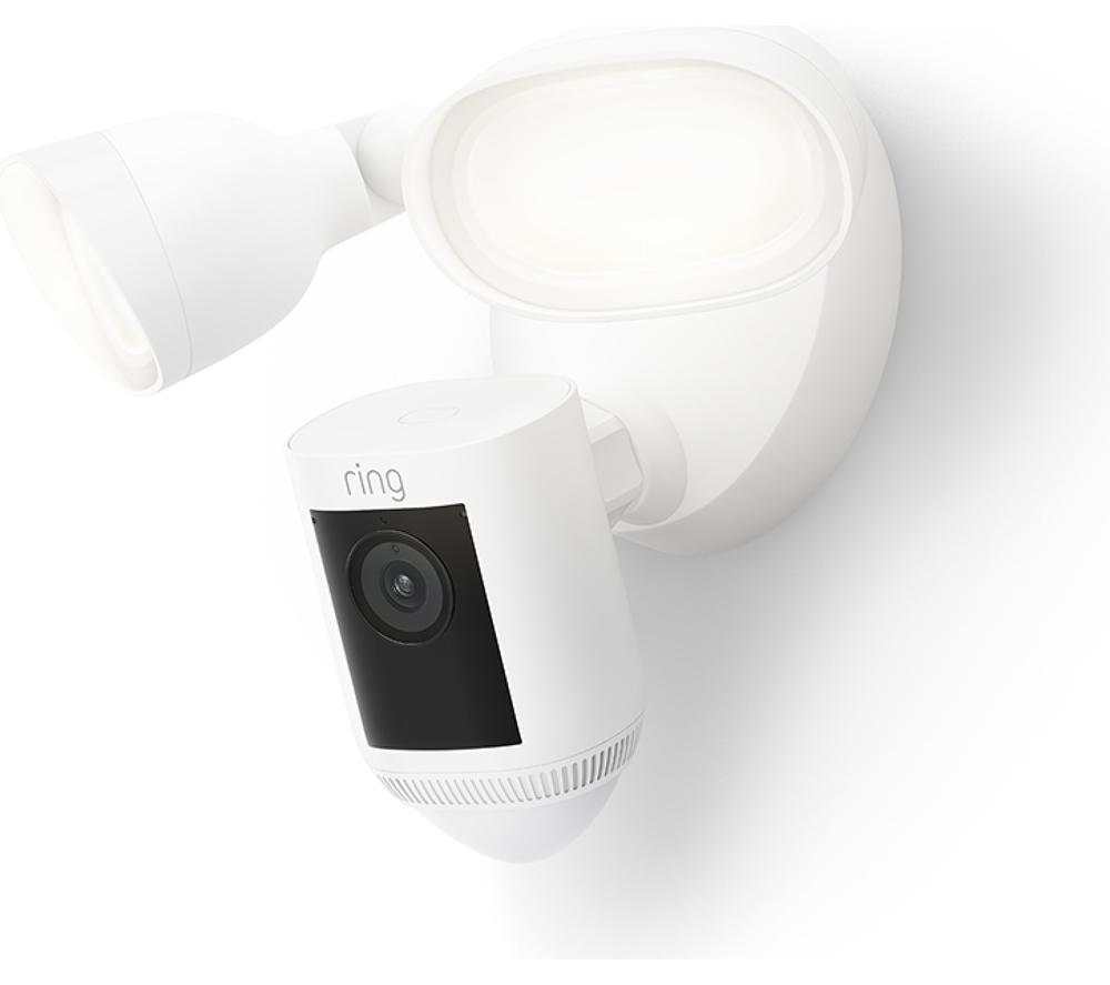 RING Floodlight Wired Pro 2K WLAN Sicherheitskamera - Weiß