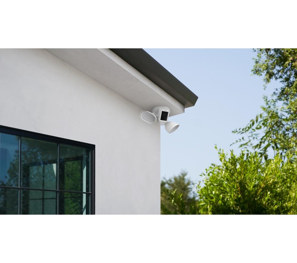 RING Floodlight Wired Pro 2K WiFi Security Camera - White