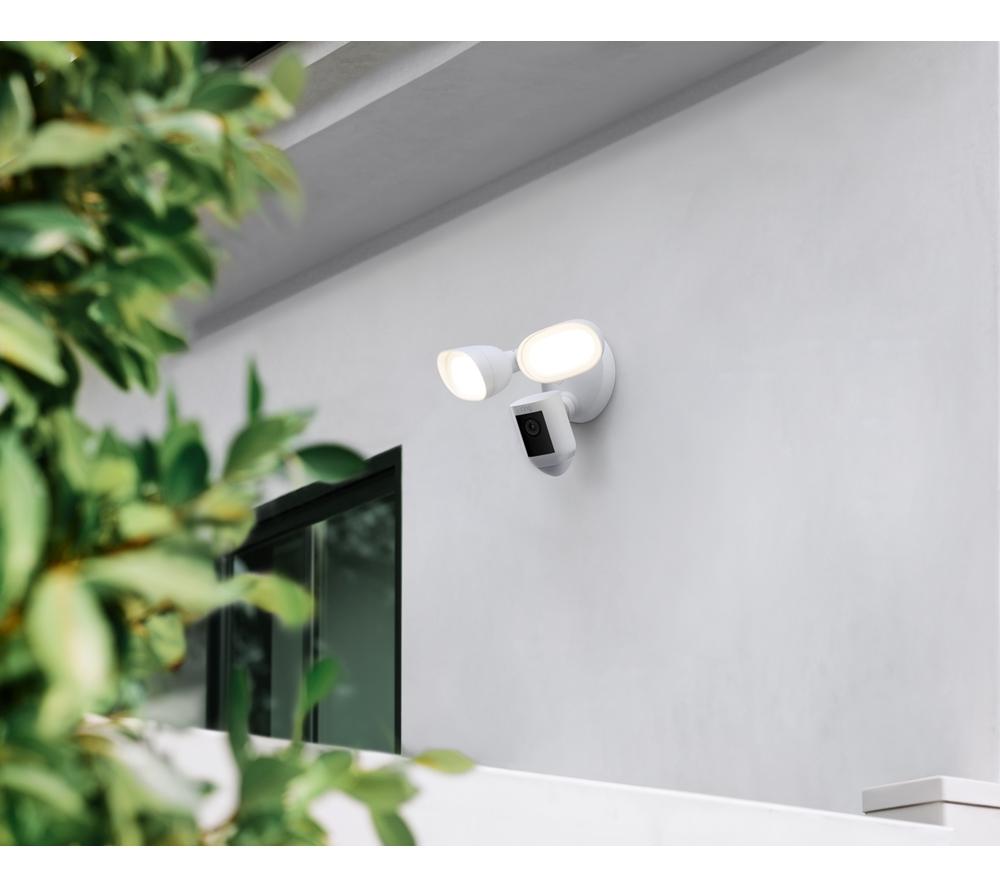 RING Floodlight Wired Pro 2K WiFi Security Camera - White