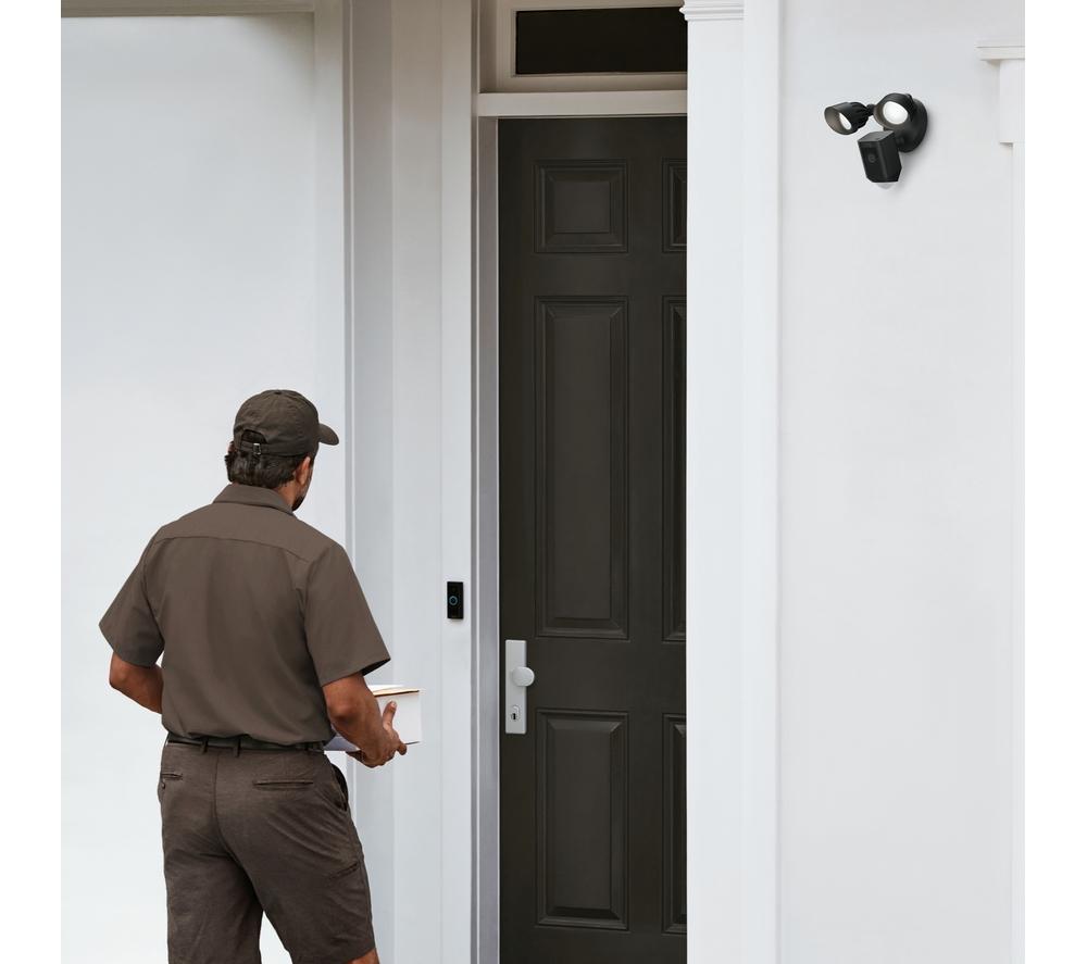 RING Floodlight Wired Plus Full HD 1080p WiFi Security Camera - Black